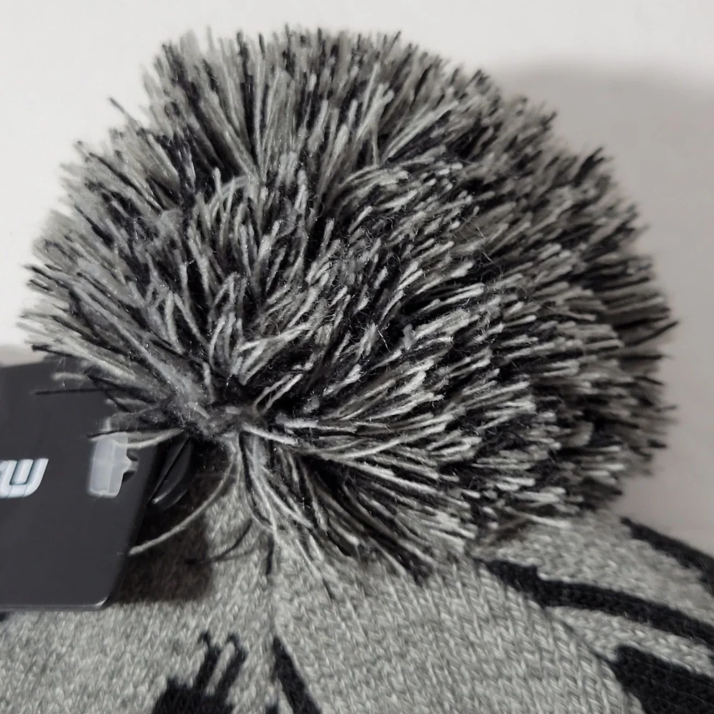 Travis Mathew Mapes Beanie Hat Men OS Heather Grey Golf Cart Pom Knit Soft NEW